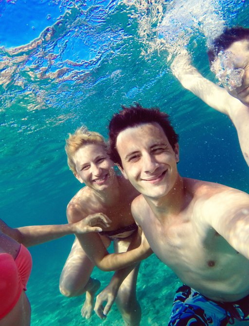 underwater Selfie on a maldives Luxury Yacht Vacation