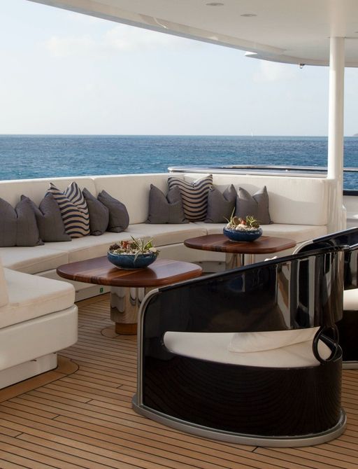 outdoor social space onboard luxury superyacht charter 