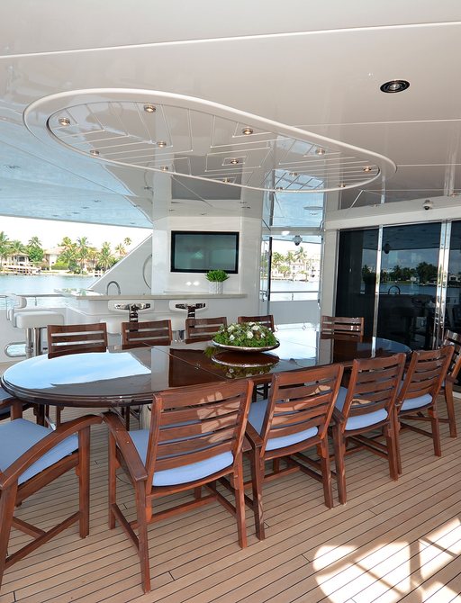 Luxury Yacht AQUAVITA deck al fresco dining area
