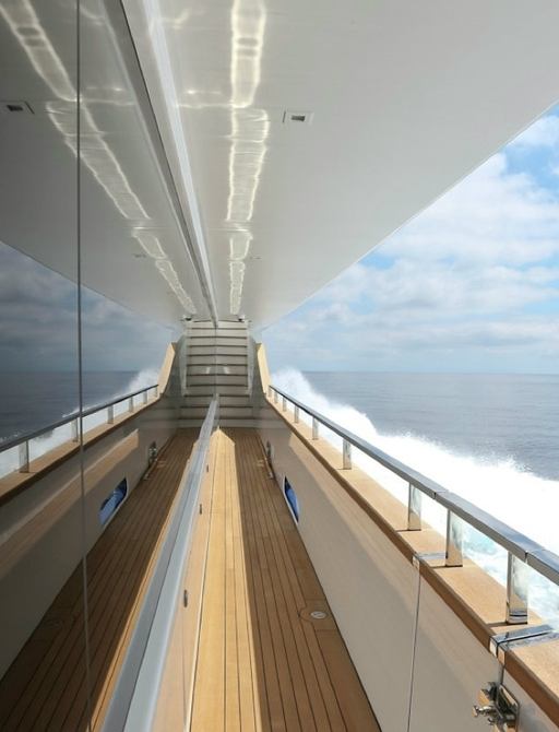 side deck of charter yacht OURANOS