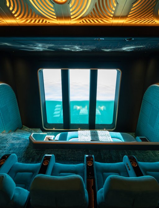 Superyacht Charter KISMET Nemo Lounge with teal seats