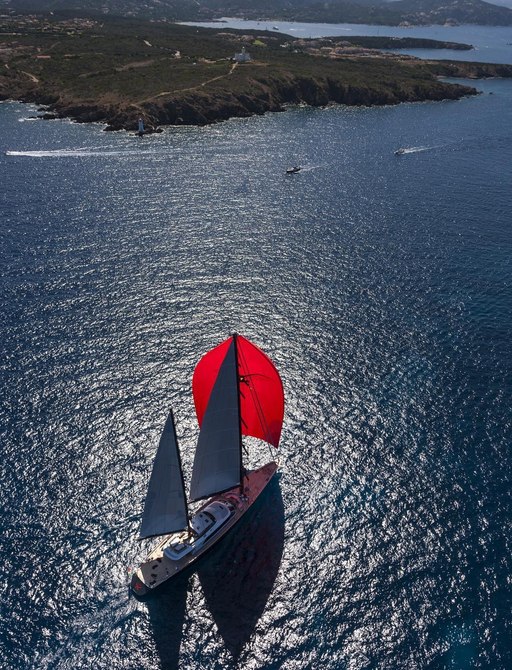 sailing yacht SEAHAWK aerial view