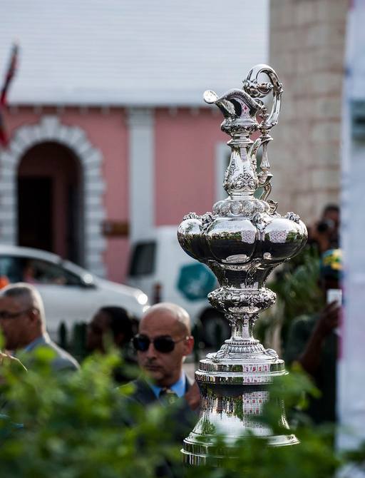 America's Cup trophy, also known as the Auld Mug, in Bermuda