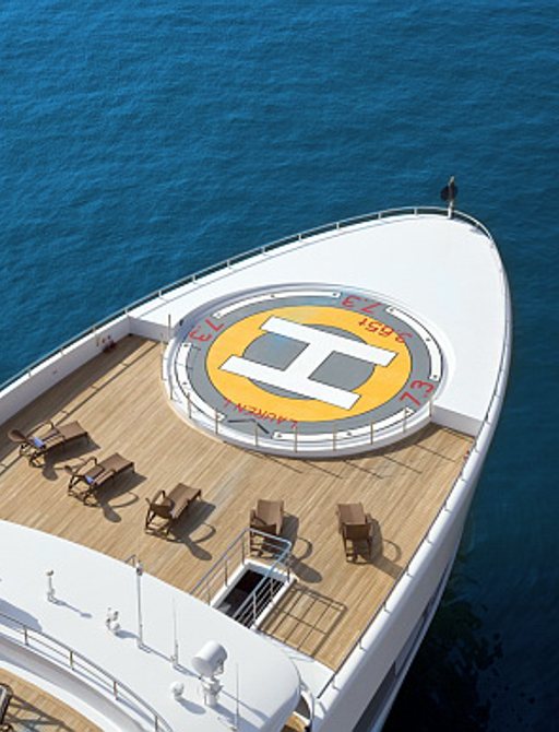 helipad and seating on superyacht lauren l 