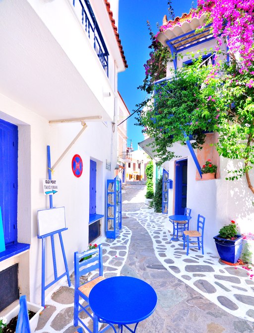 Skiathos old town in Greece