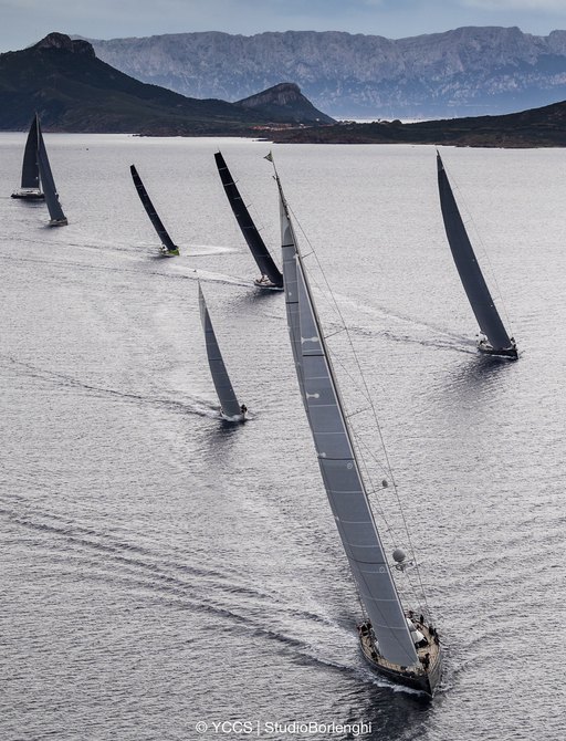 fine fleet of sailing yachts compete in the Loro Piana Superyacht Regatta 2018 in Porto Cervo