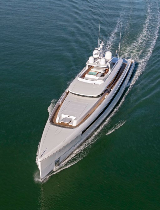 luxury yacht NAJIBA on sea trials in the North Sea