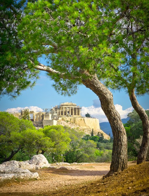 Parthenon temple atop the Acropolis hill in Athens