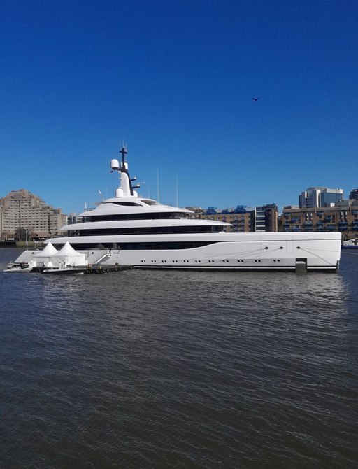 Superyacht ODISEA at anchor in London