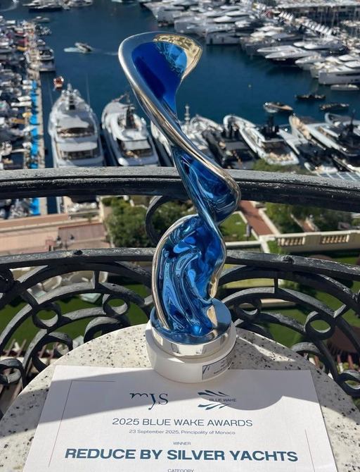 Blue wake trophy with Port Hercule in background