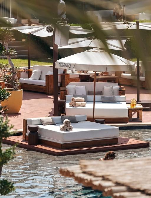 Nikki Beach Dubai lounge area, pool