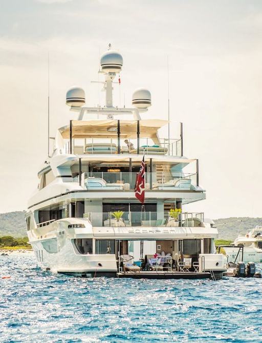 aft view of superyacht SCORPION while on a luxury yacht charter in the Mediterranean