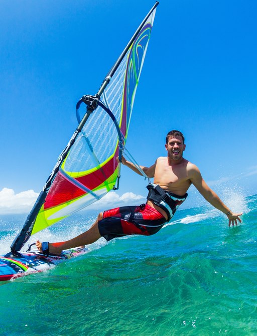 Man windsurfing