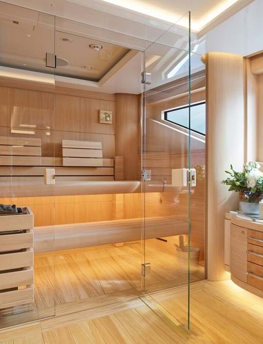Sauna area on luxury yacht EXCELLENCE