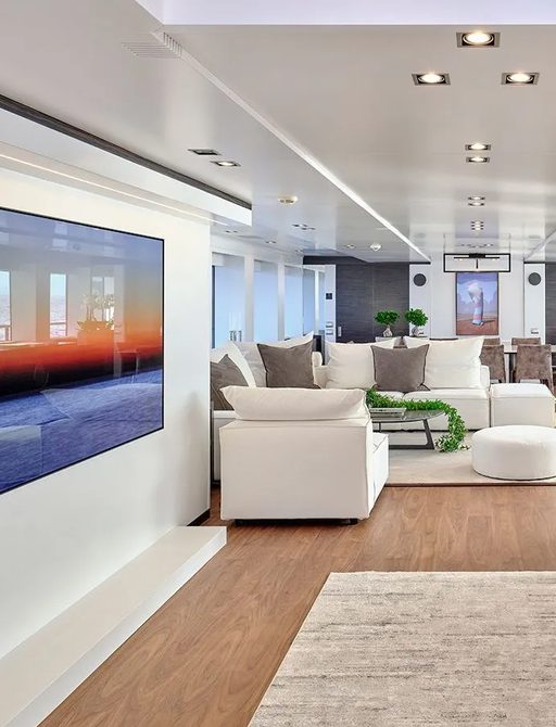light and bright interior onboard charter yacht africa I