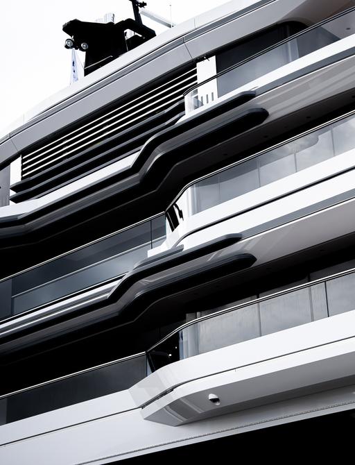 Close up view of the superstructure onboard Feadship Project 1011