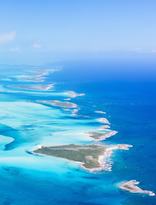 Aerial view over the Bahamas