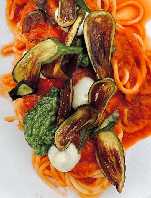 Zucchini and spaghetti dish