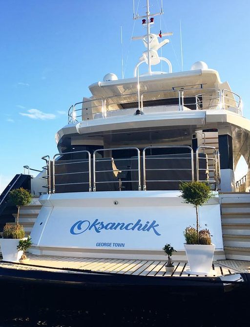 Aft view of Motor yacht Oksanchik