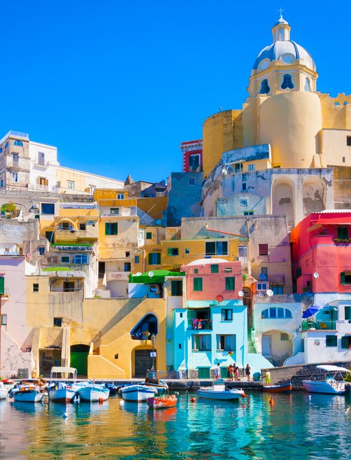 Colorful houses of Capri in Italy