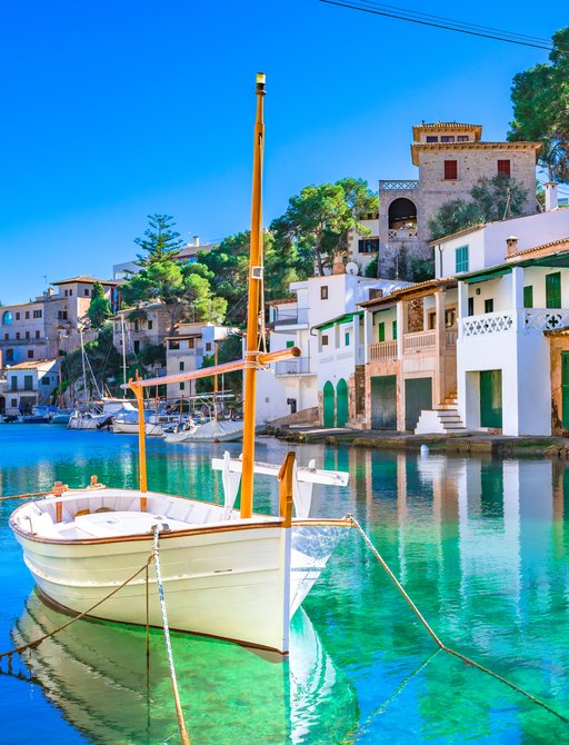 Beautiful view of Cala Figuera, old fishing harbor on Mallorca, Balearic Islands, Spain Mediterranean Sea