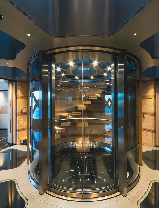 Elevator on board charter yacht PROJECT X