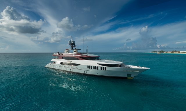 50m superyacht AMARULA SUN available for Thanksgiving and New Year yacht rentals in the Bahamas