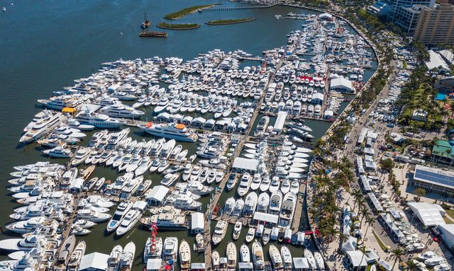 Superyachts arrive for the 2022 Palm Beach International Boat Show