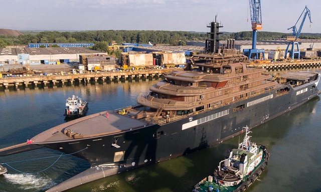 World’s largest explorer yacht REV hits the water