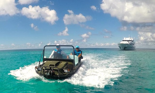 Charter M/Y MIRAGGIO and go anywhere with amphibious ATV