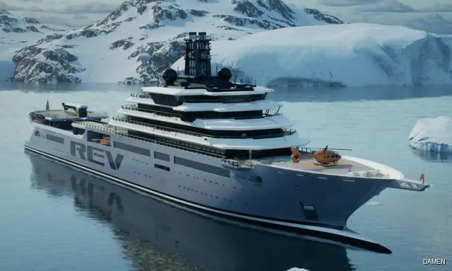 Damen Shiprepair Vlissingen and Rossilini’s Four-10 sign outfitting contract for world's largest yacht for charter REV OCEAN