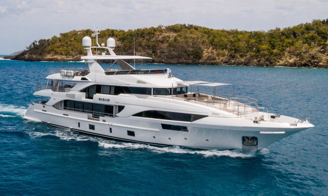 Benetti Superyacht WABASH Joins Caribbean Yacht Charter Fleet: New to Bahamas and Virgin Islands Charters