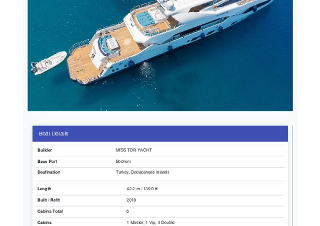 Download Destiny yacht brochure(PDF)