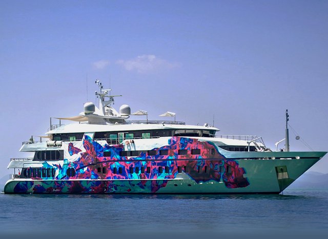 colourful charter yacht SALUZI