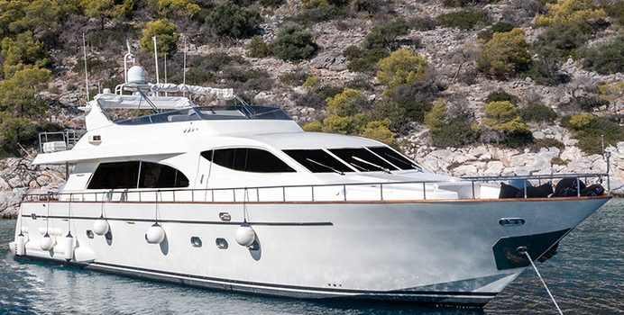 Estia Poseidon yacht charter Falcon Motor Yacht
                                