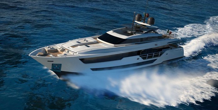 Never Blue yacht charter Custom Line Motor Yacht