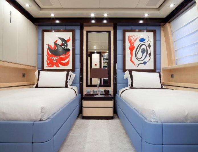 Blue Twin Stateroom