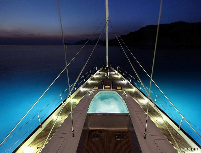 Fore deck by night