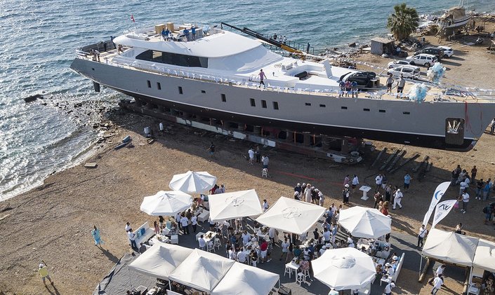 50m motor-sailer yacht ‘All About U 2’ sees launch in Turkey