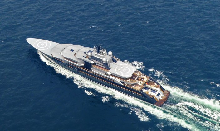 135m Lurssen superyacht CRESCENT arrives in the Mediterranean