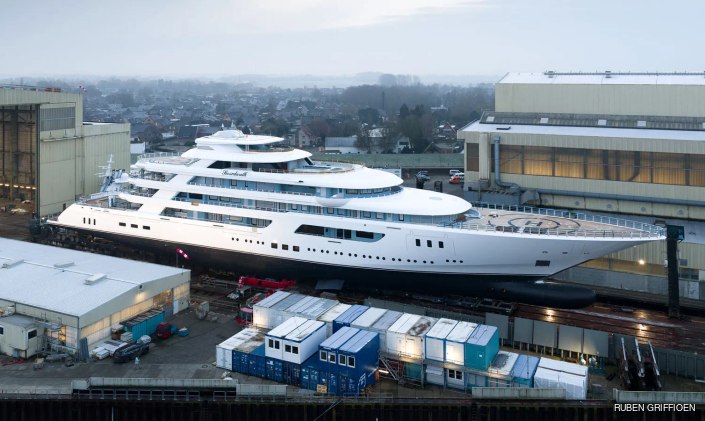 117M Lürssen Superyacht BOARDWALK Successfully Launches At Lemwerder 