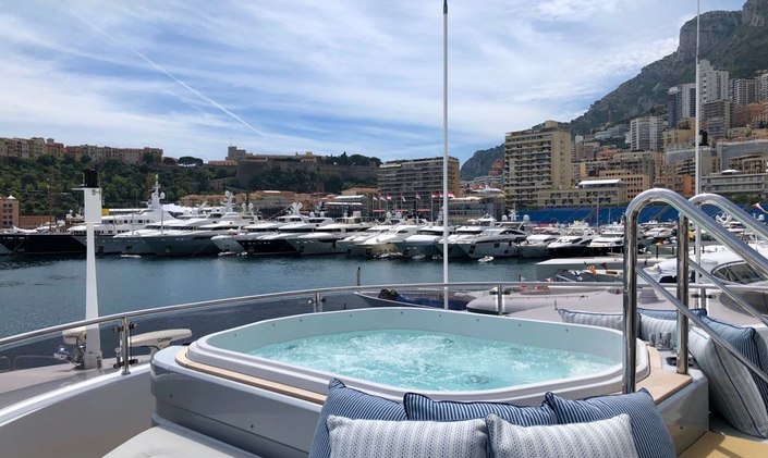 Charter yachts gather for the Monaco Grand Prix 2018