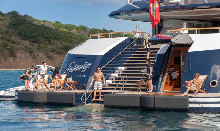 Which yacht stars in the TV series 'Succession'?