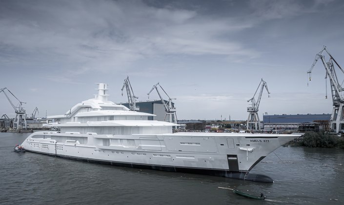 First Amels 120 full custom yacht arrives in Vlissingen