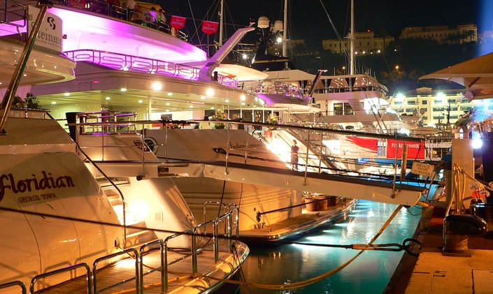 Yachts at Monaco Grand Prix 2013