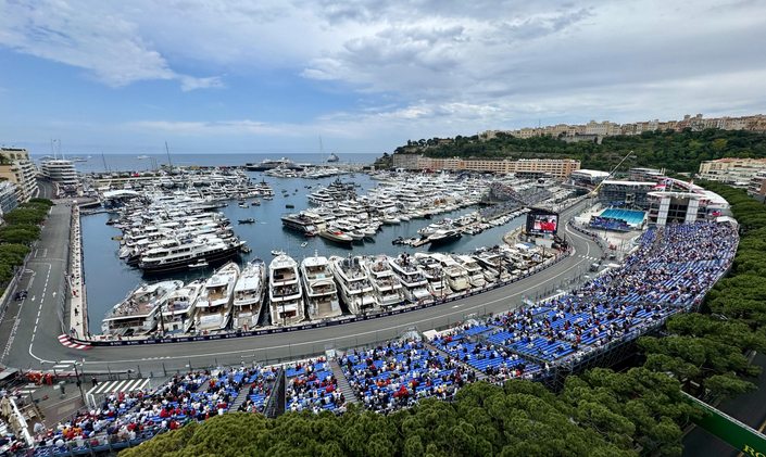 Superyacht charters gather in Port Hercule for the 2024 Monaco Grand Prix