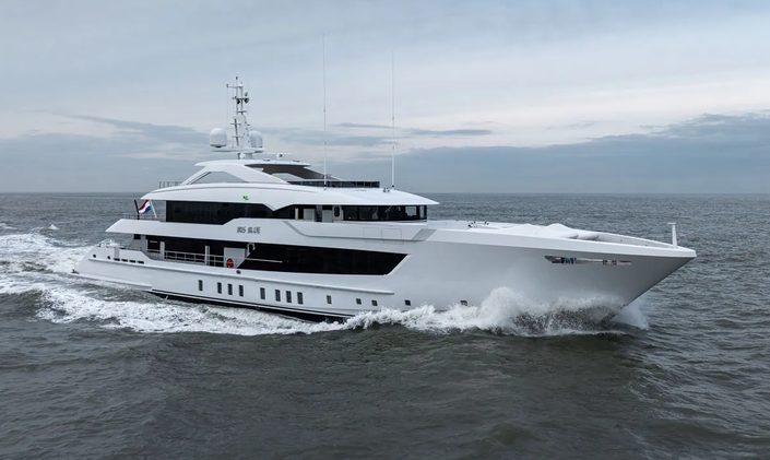 Sea trials commence for Heesen's 55M Steel Superyacht IRIS BLUE