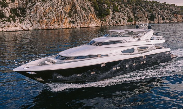 Escape on a luxury Greece yacht charter with reduced rates onboard motor yacht ELVI