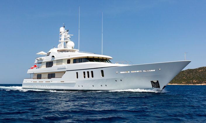 Escape on a last-minute reduced-rate Sardinia yacht charter with 52m superyacht charter ADVENTURE
