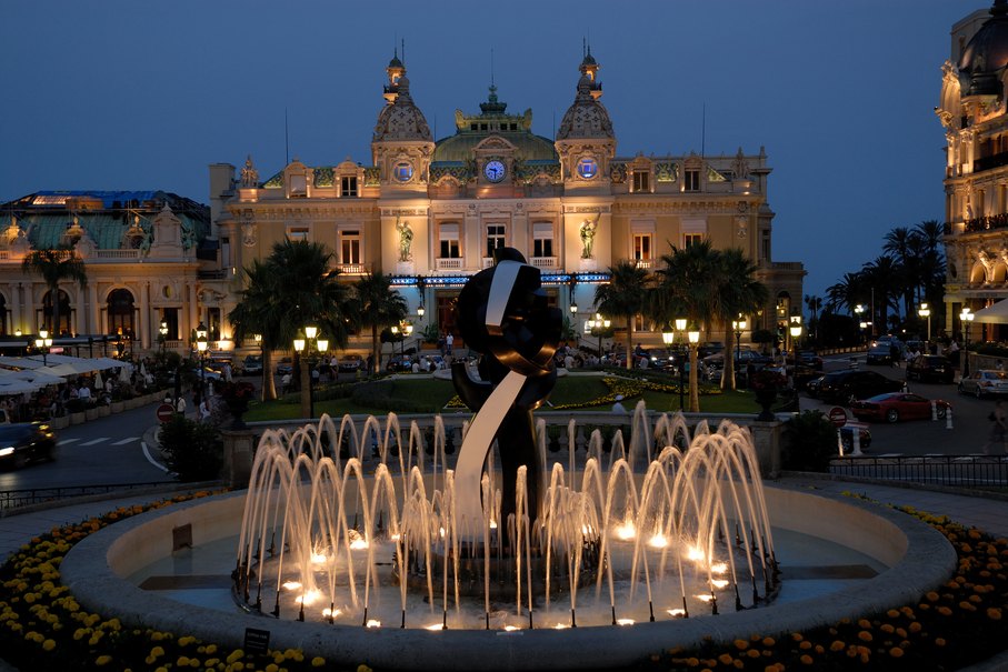 Monaco Fountain at Night